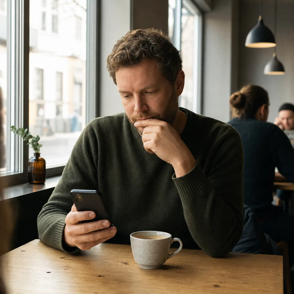 Två mobiltelefoner sida vid sida som visar mottagning på olika mobilnät