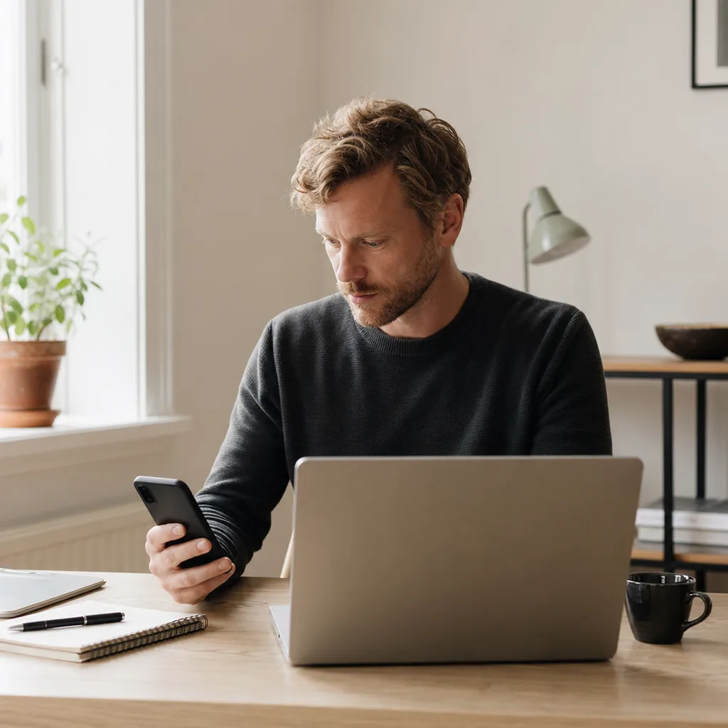 Två mobiltelefoner sida vid sida som visar abonnemang från olika operatörer